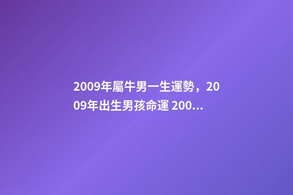 2009年屬牛男一生運勢，2009年出生男孩命運 2009年幾月份的牛寶寶最好命，09年屬牛幾月出生好-第1張-觀點-玄機派
